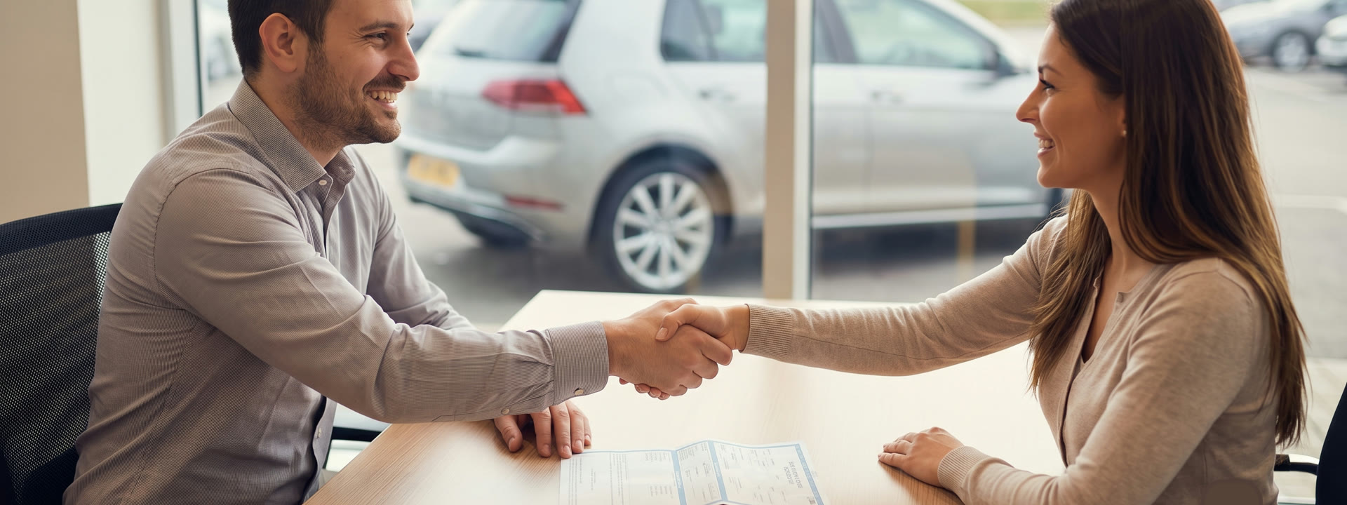 Customer discussing vehicle financing with a representative